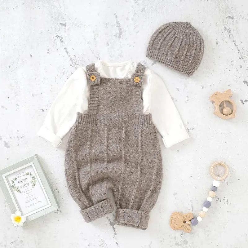 Baby Knitted Romper with Hat