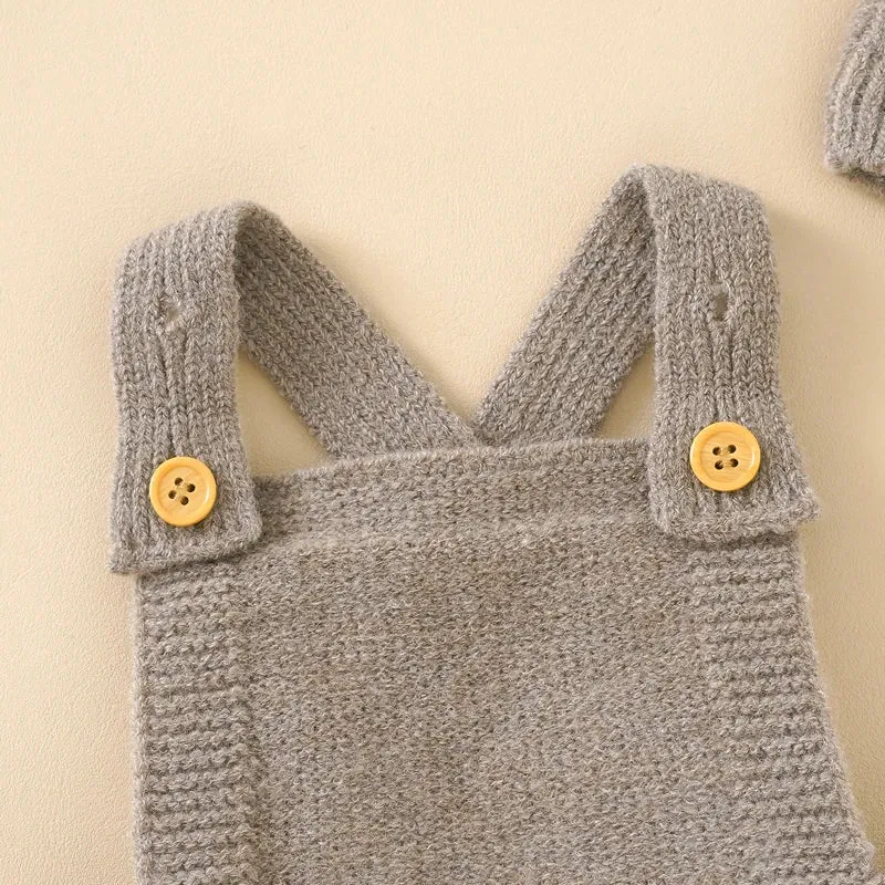 Baby Knitted Romper with Hat