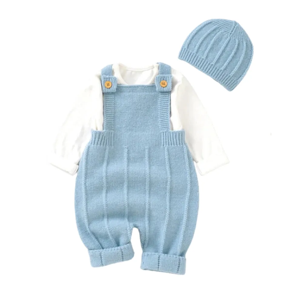 Baby Knitted Romper with Hat