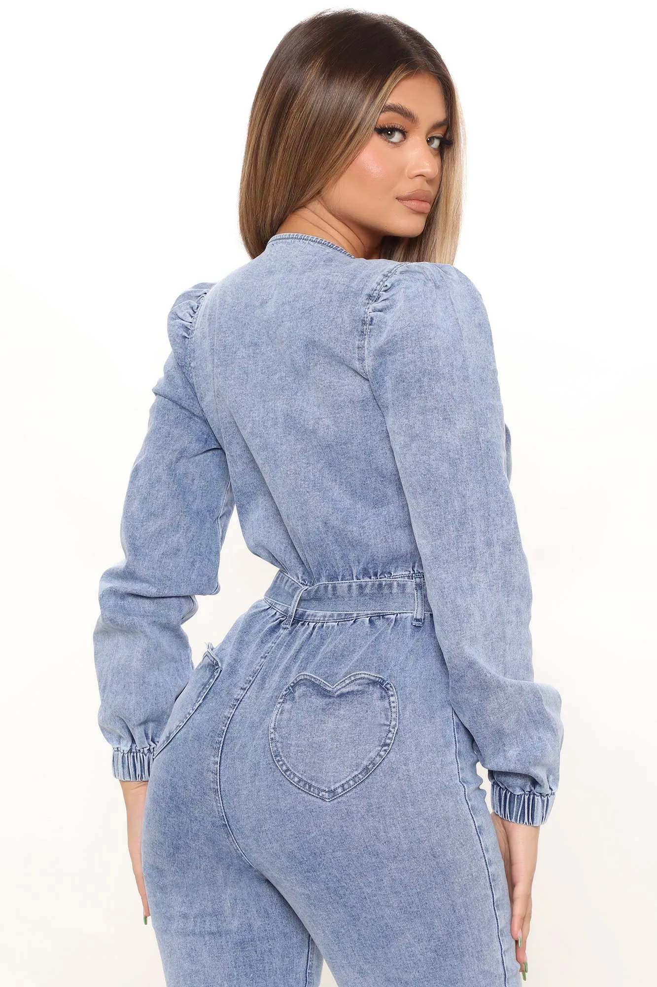 Back At It Denim Jumpsuit - Denim