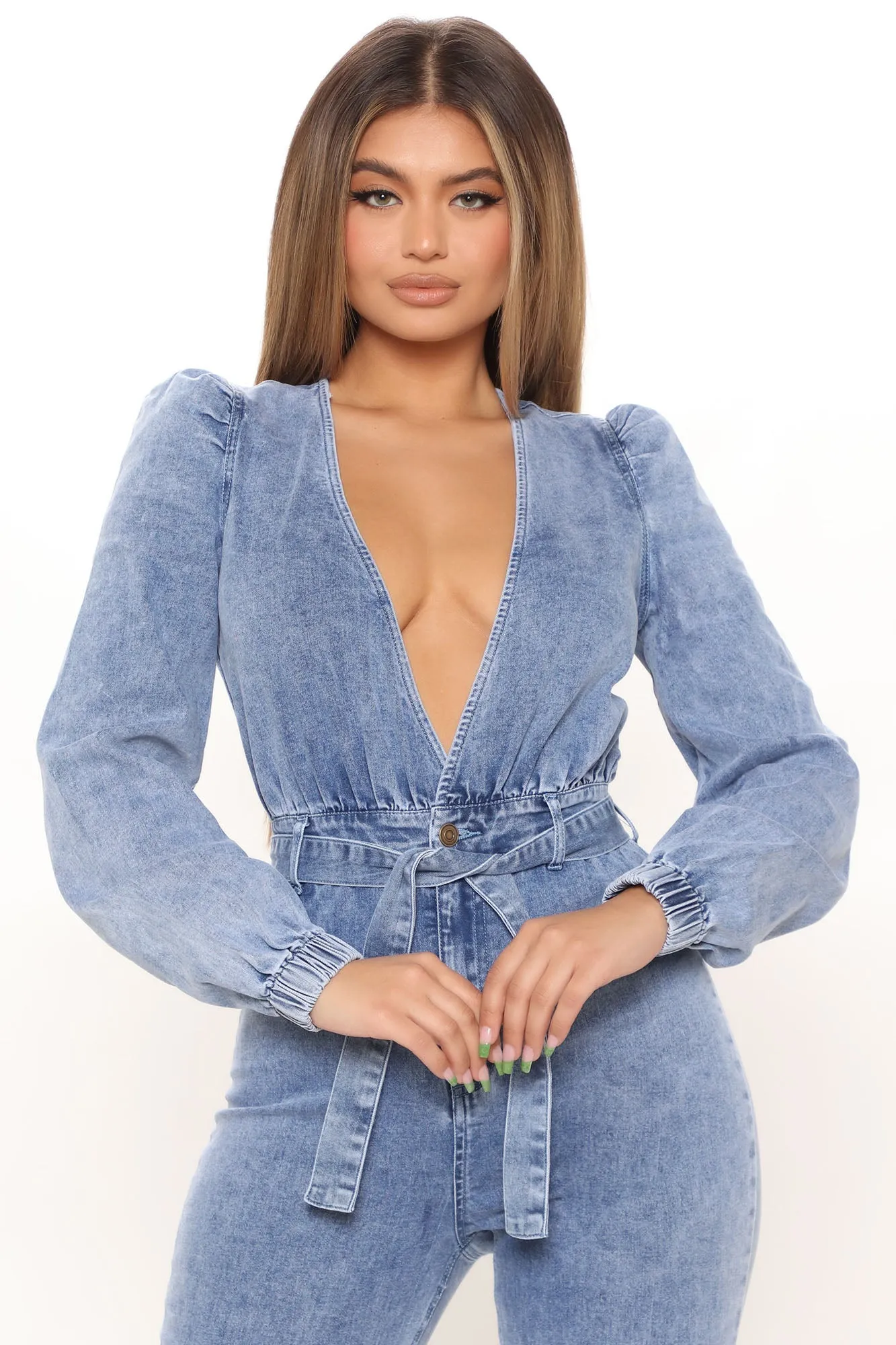 Back At It Denim Jumpsuit - Denim