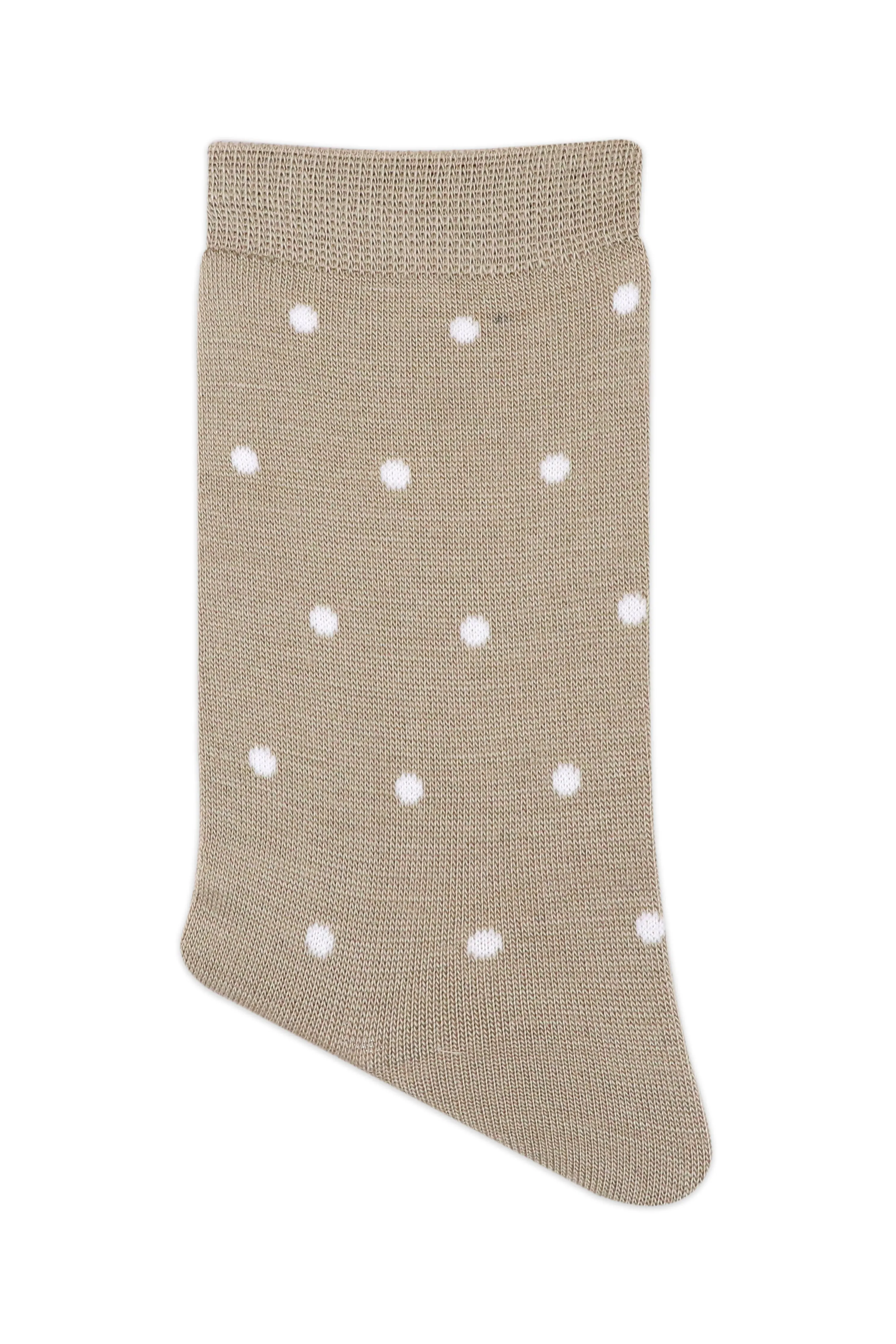 Balenzia Women's Polka Patterned Woolen Toe Socks- Black-L.grey-Beige (Pack of 3 Pairs/1U)