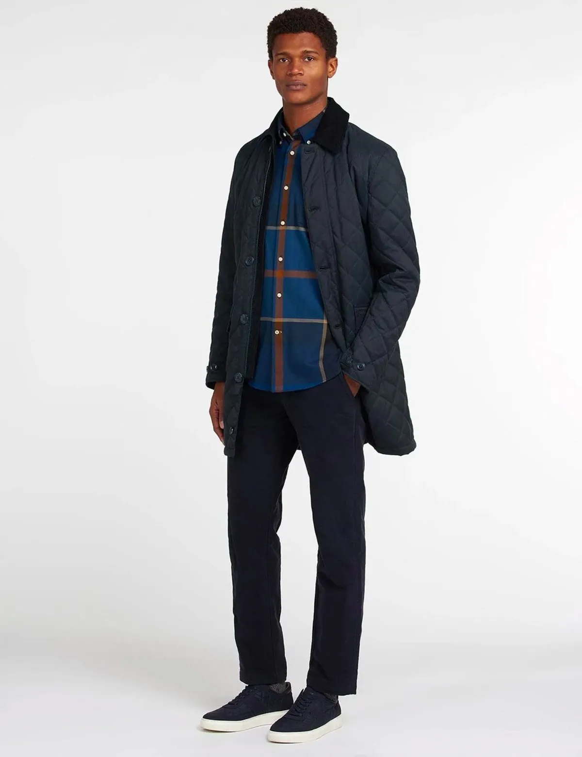 Barbour Men's Quilted Mac Jacket - Navy