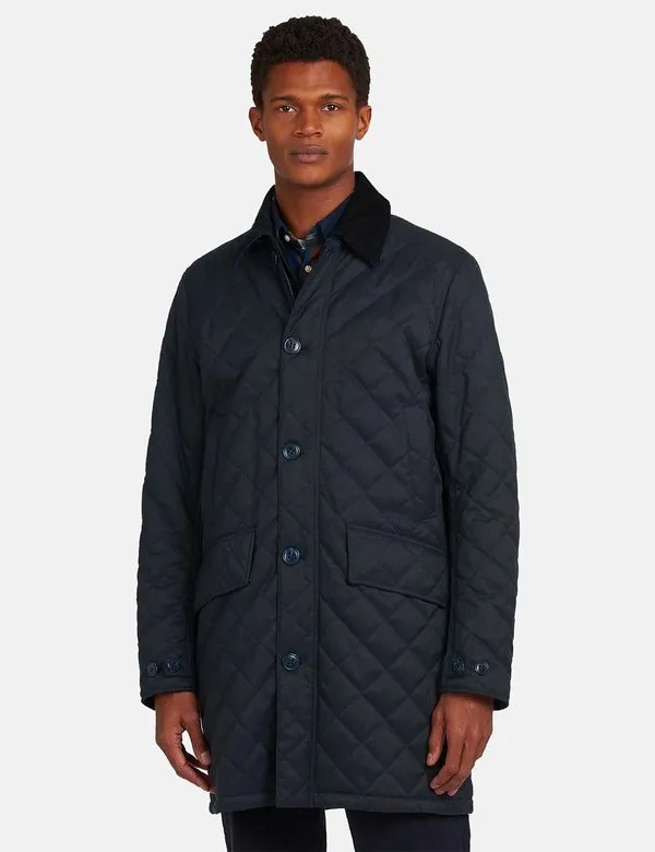 Barbour Men's Quilted Mac Jacket - Navy