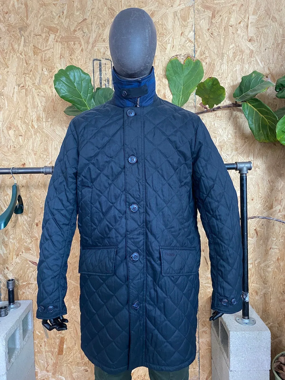 Barbour Men's Quilted Mac Jacket - Navy