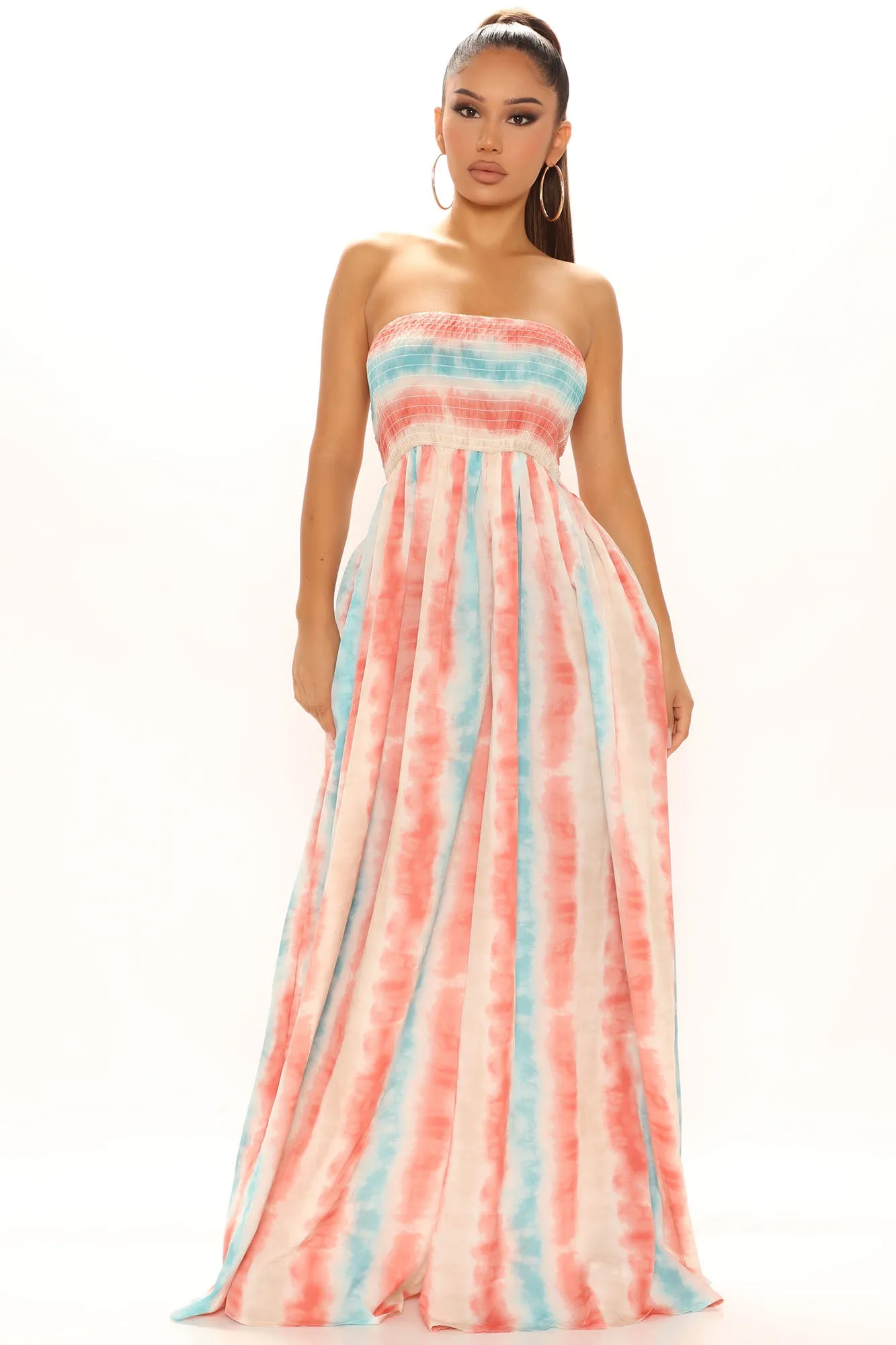 Beach Brunch Tie Dye Jumpsuit - Coral/combo