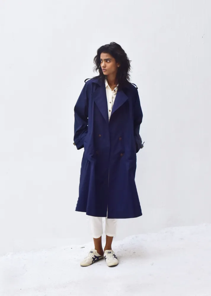 Blue Sage Trench Coat