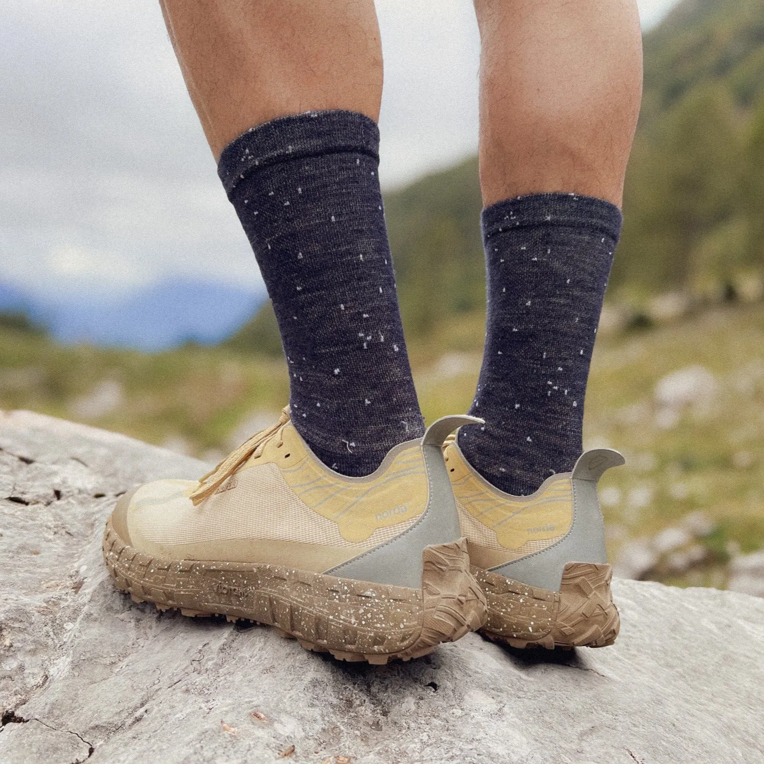 Blue Speckle Wool Socks