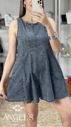 Charcoal Denim Romper