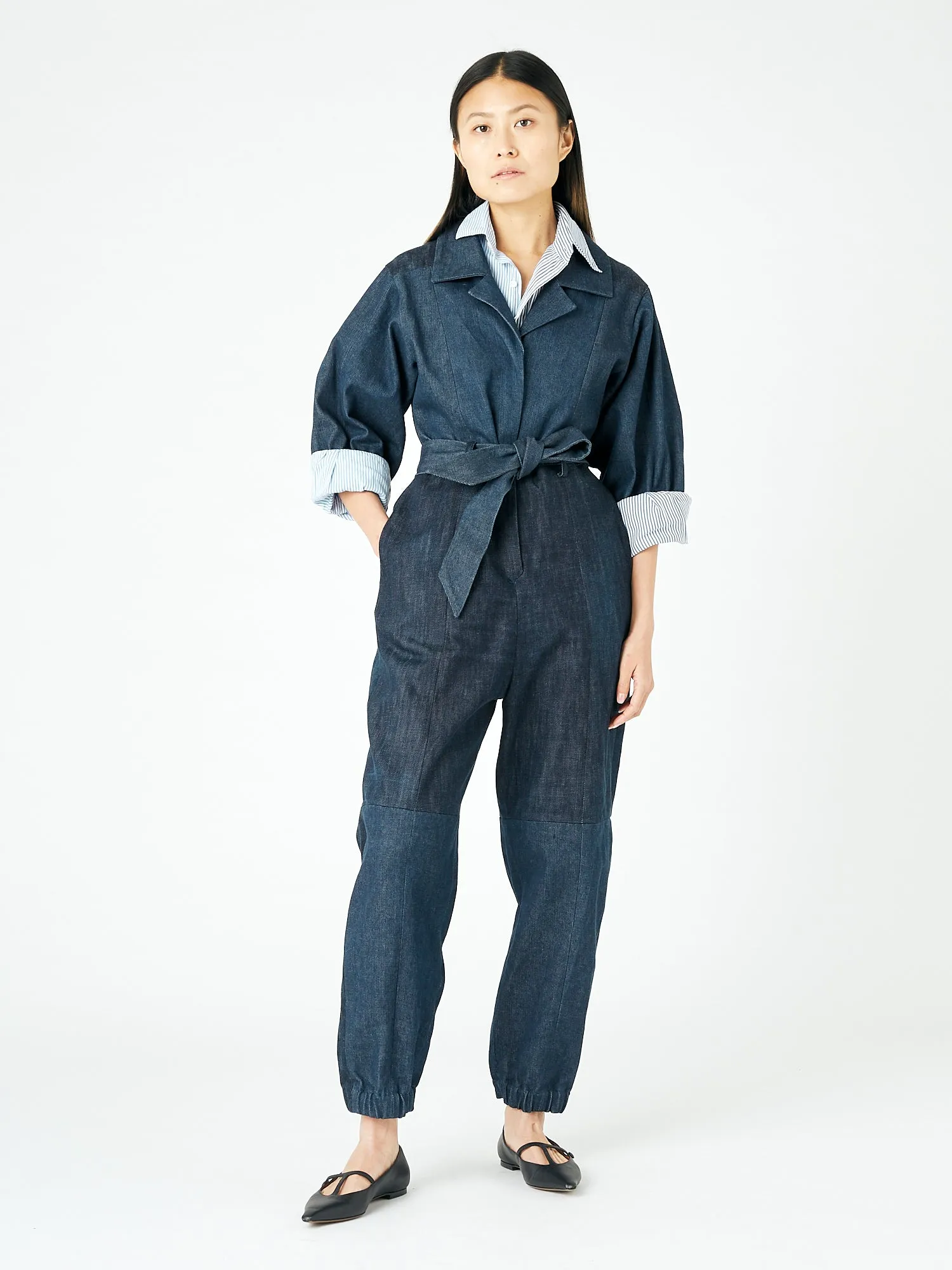 Classic Denim Jumpsuit Dark Blue