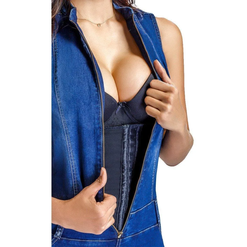 Colombian Denim One Piece Jumpsuit with Inner Girdle LOWLA 268217