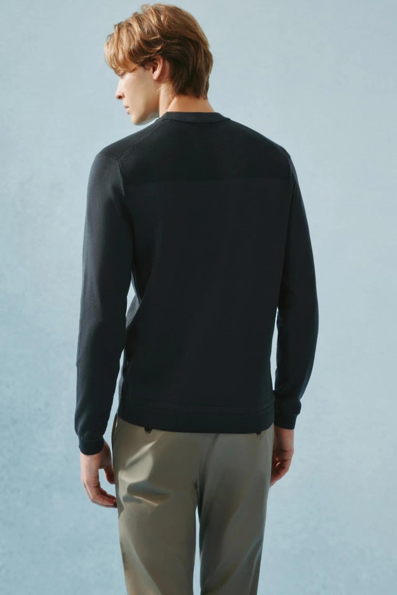 Compact Knit Mock Neck Sweater