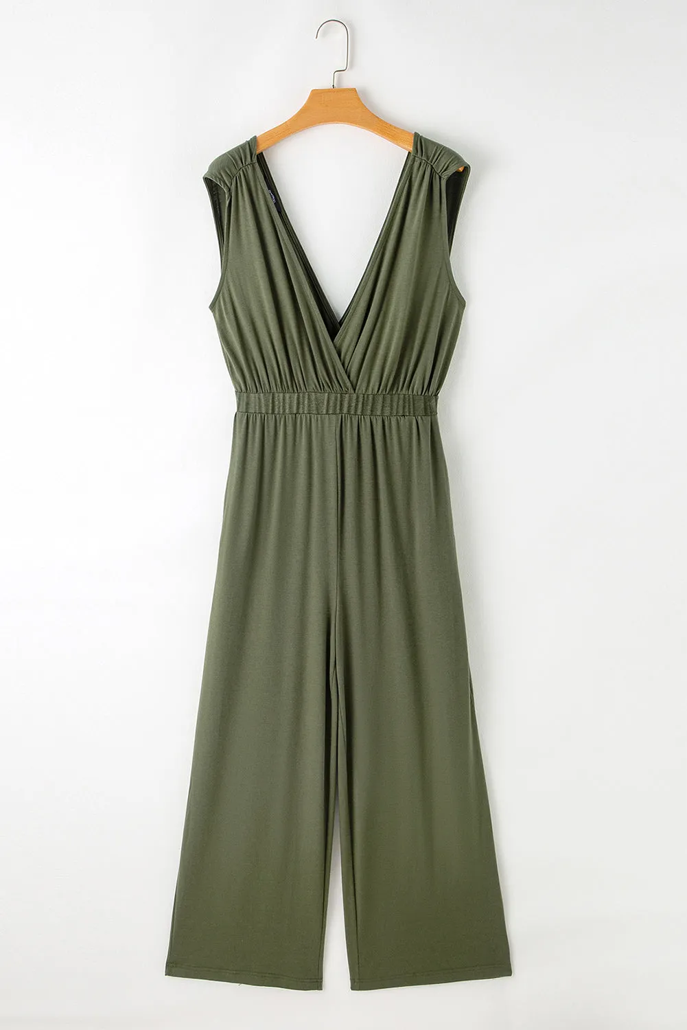 Crisscross Wide Leg Backless Jumpsuit