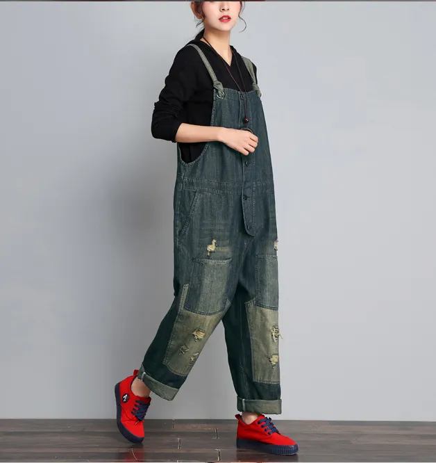 Denim Casual Spring Denim Overall Women Jumpsuits QY12