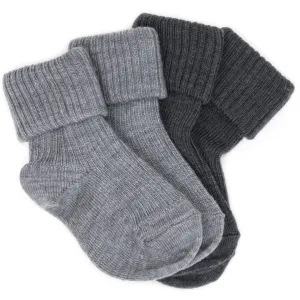 DISCONTINUED Wool Socks, Baby and Toddler, Light & Dark Slate - TWO-PAIR PACK