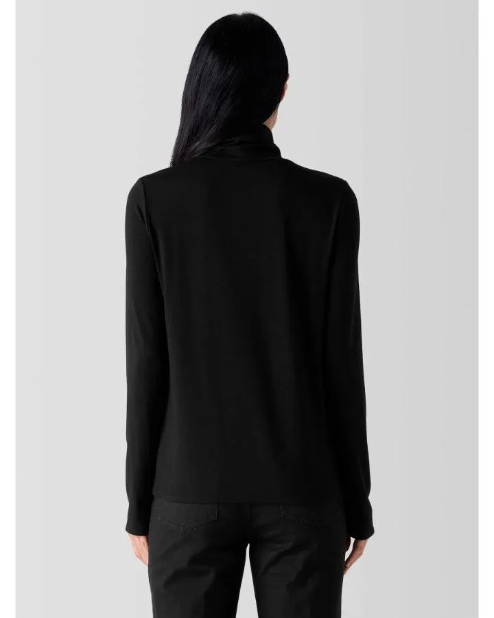 Eileen Fisher Sheer Knit Turtleneck Top