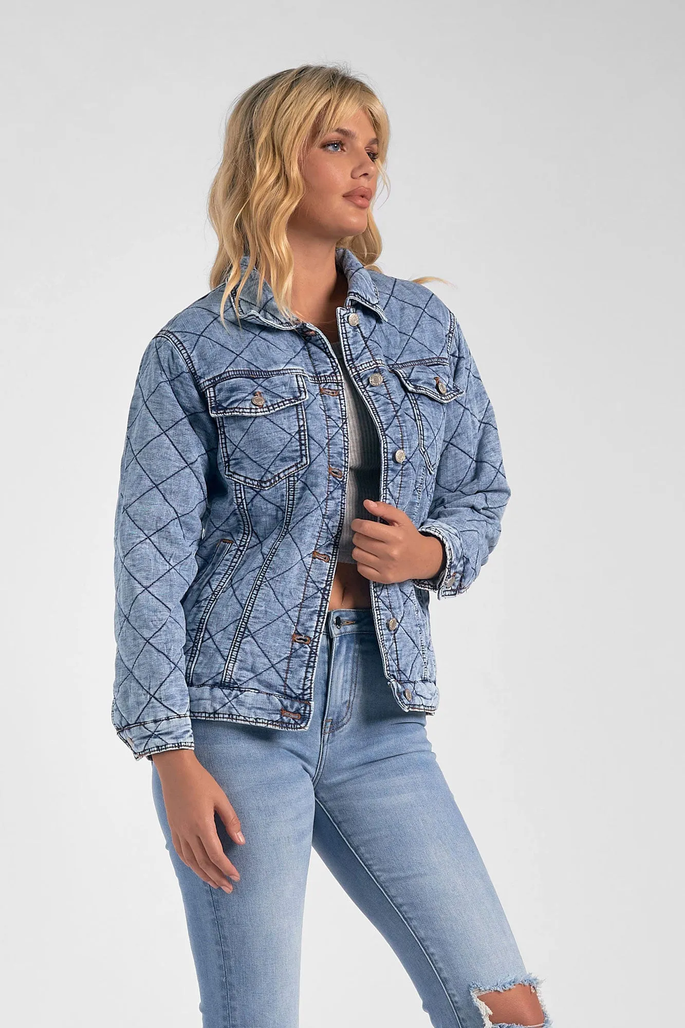 Elan Denim Quilted Jean Jacket