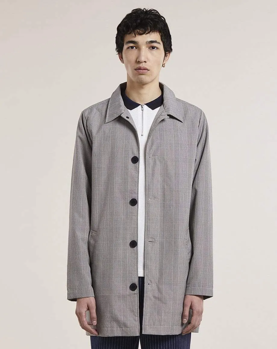 Elmer Checked Mens Mac | Stone Check