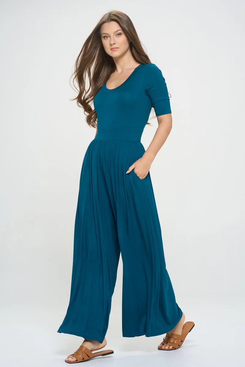 Jana Short Sleeve Knit Jumpsuit