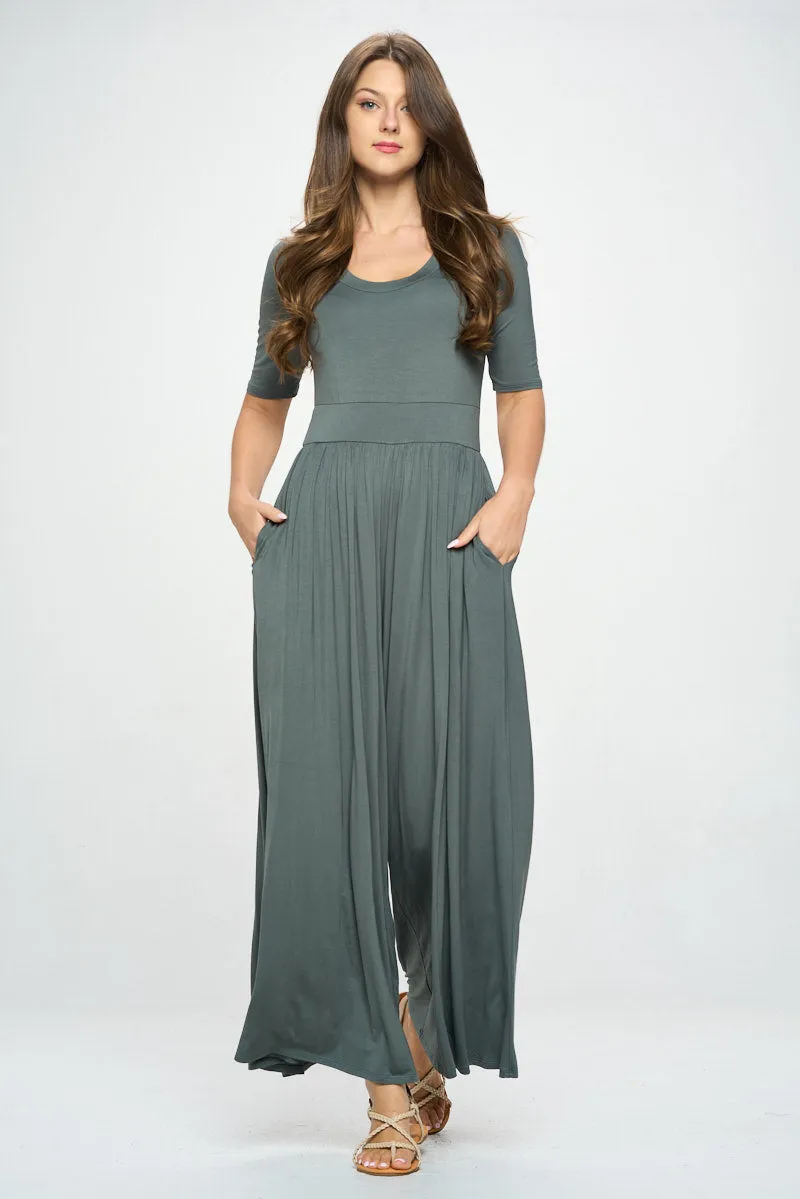 Jana Short Sleeve Knit Jumpsuit