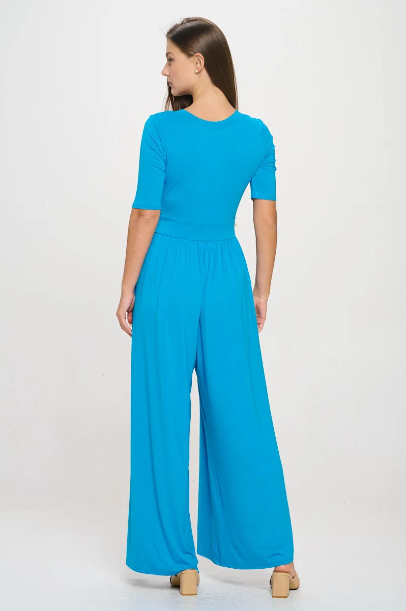 Jana Short Sleeve Knit Jumpsuit