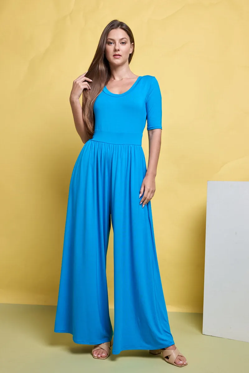 Jana Short Sleeve Knit Jumpsuit