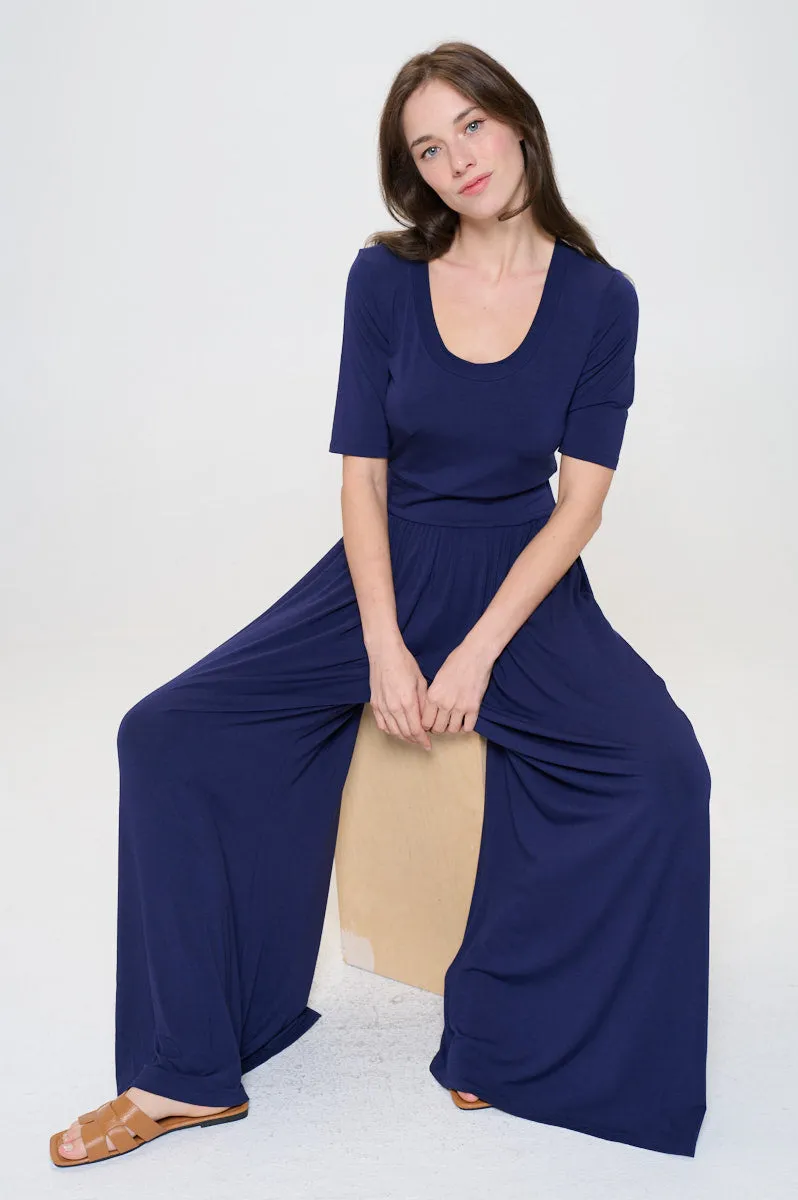 Jana Short Sleeve Knit Jumpsuit