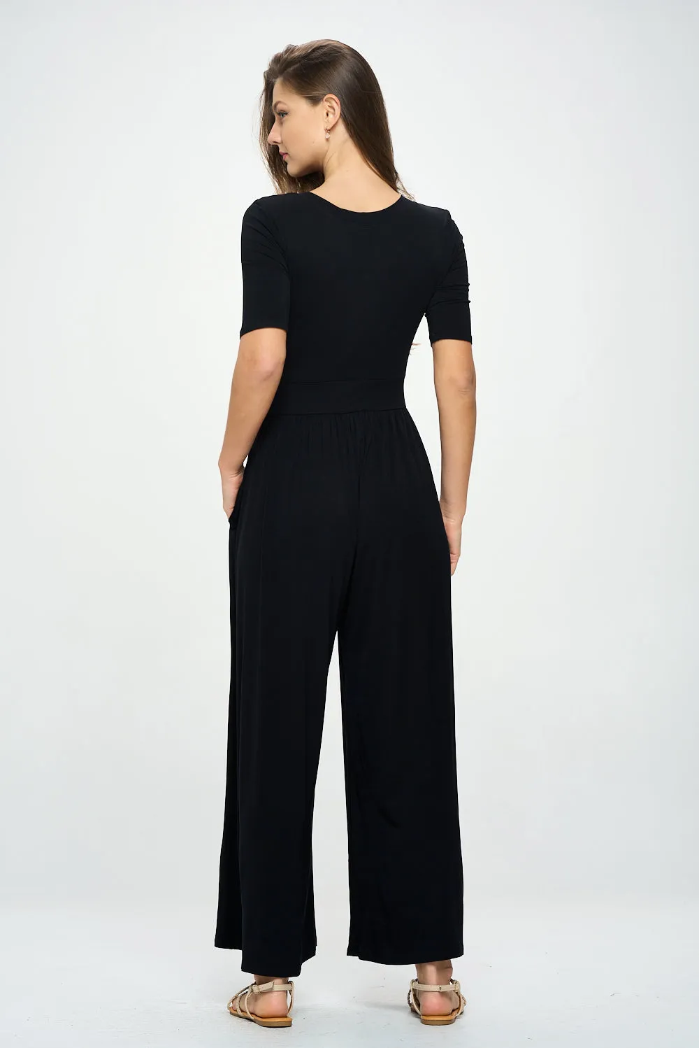 Jana Short Sleeve Knit Jumpsuit