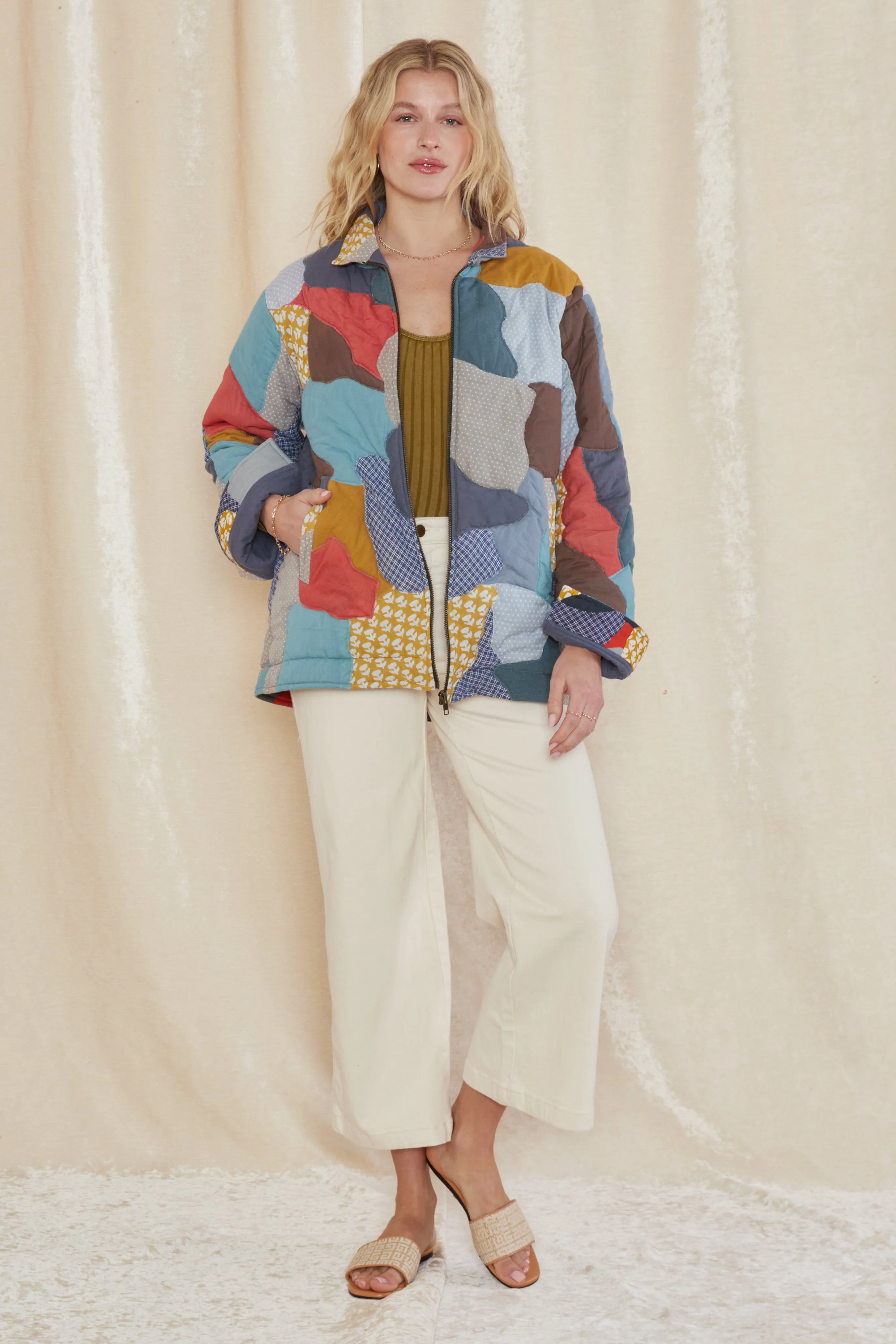 Jasmeet Quilted Patchwork Jacket