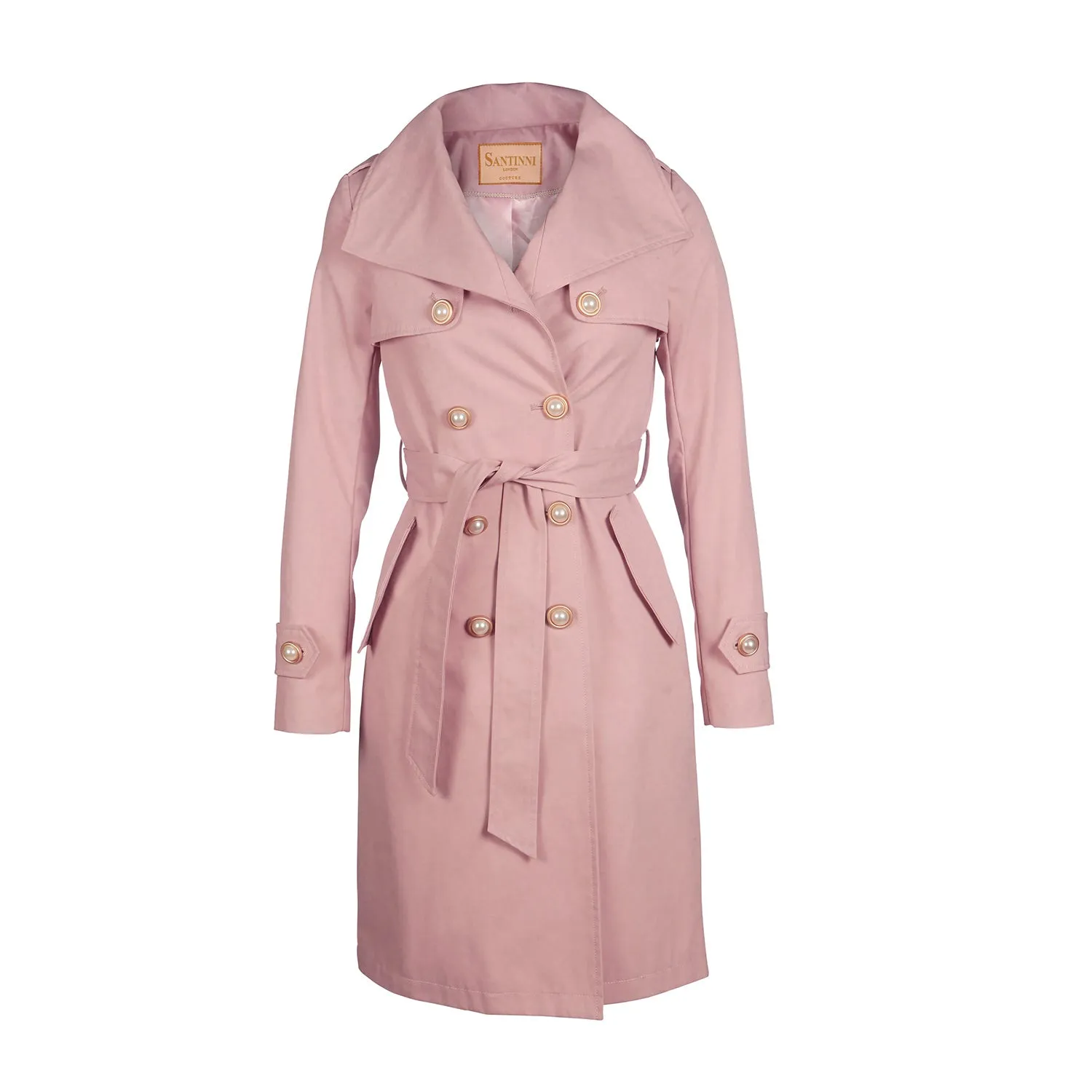 'Malena' Cotton Trench in Polverosa Rosa