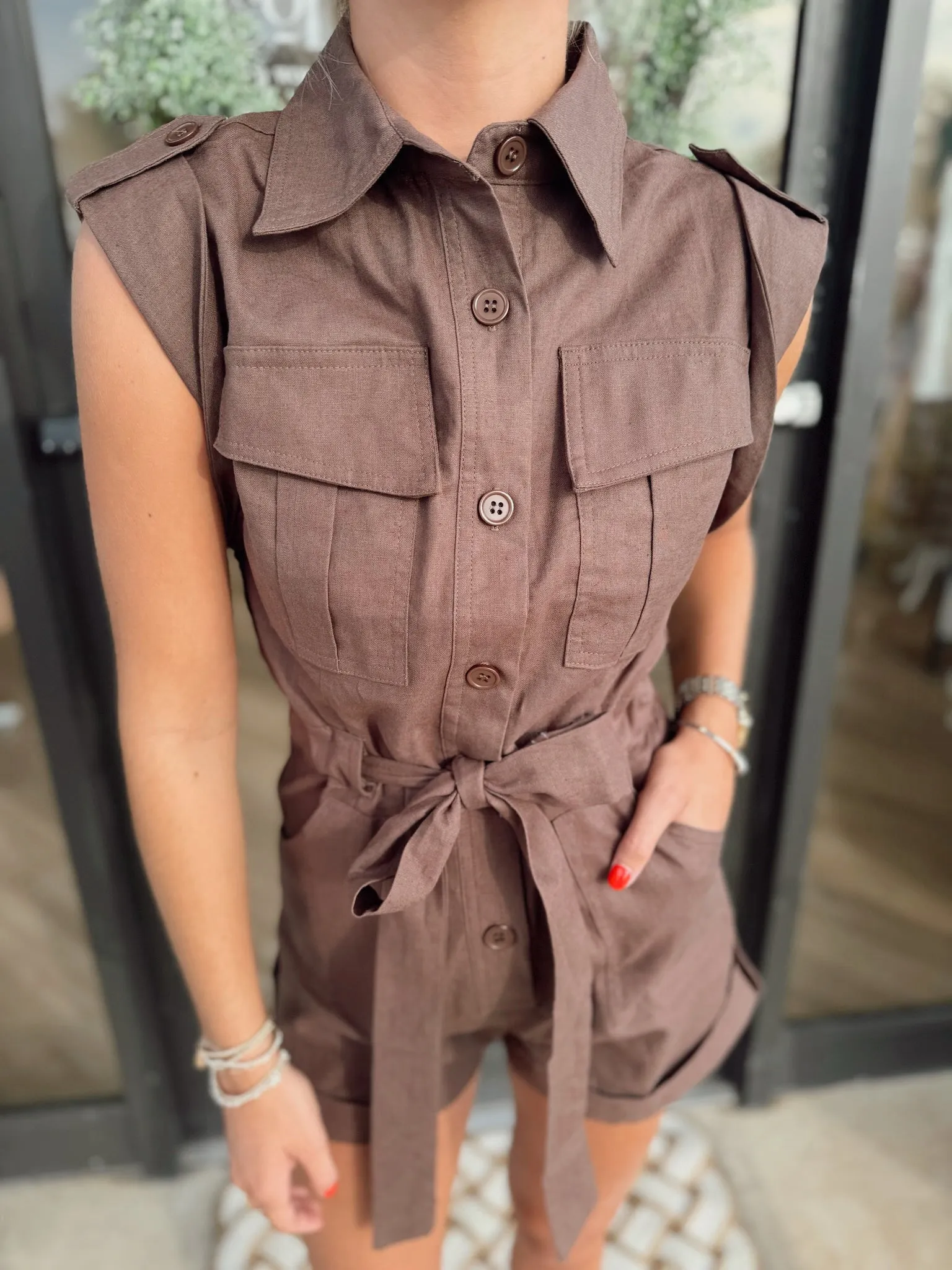 Meet in the Middle Utility Romper