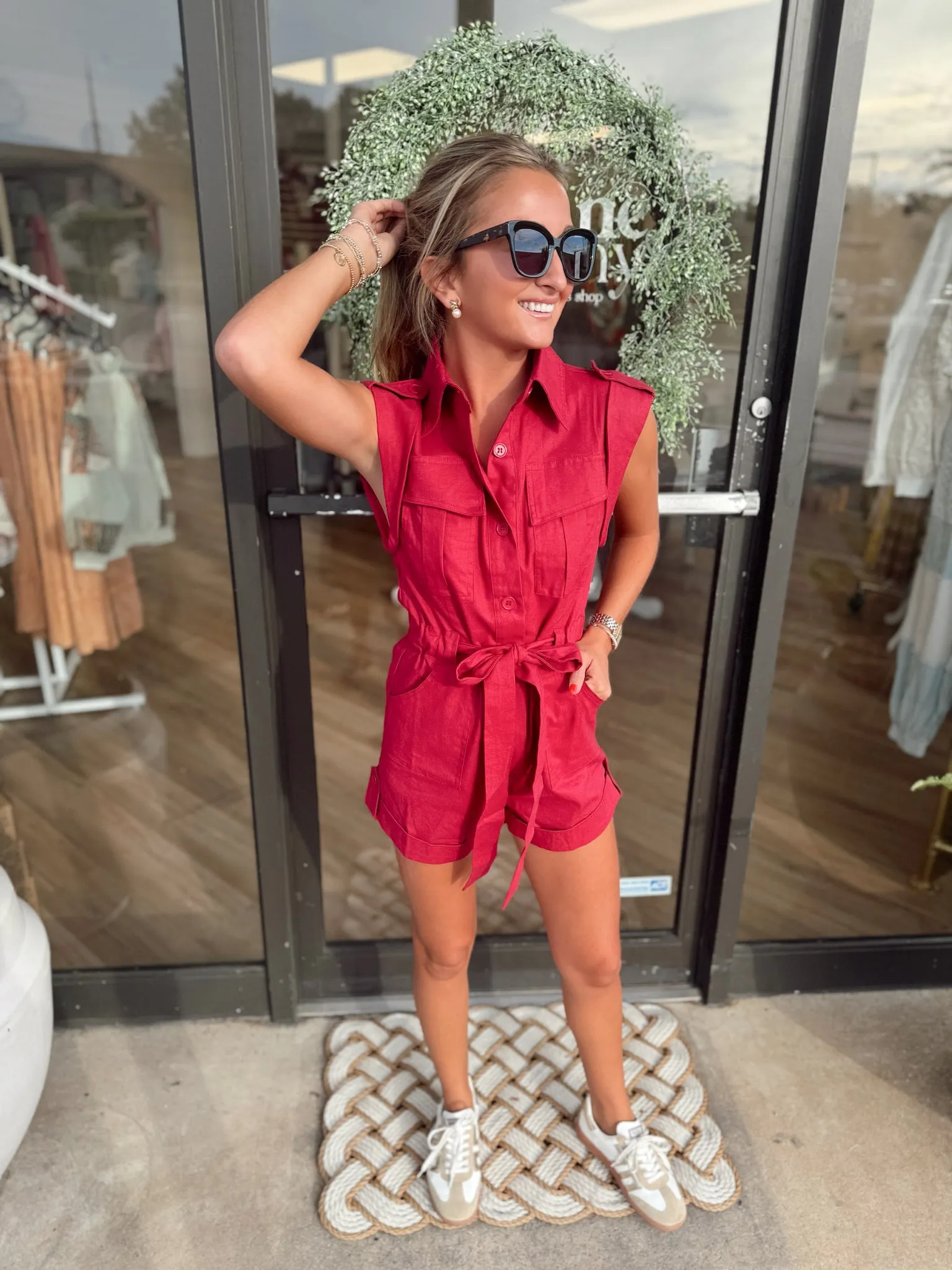 Meet in the Middle Utility Romper