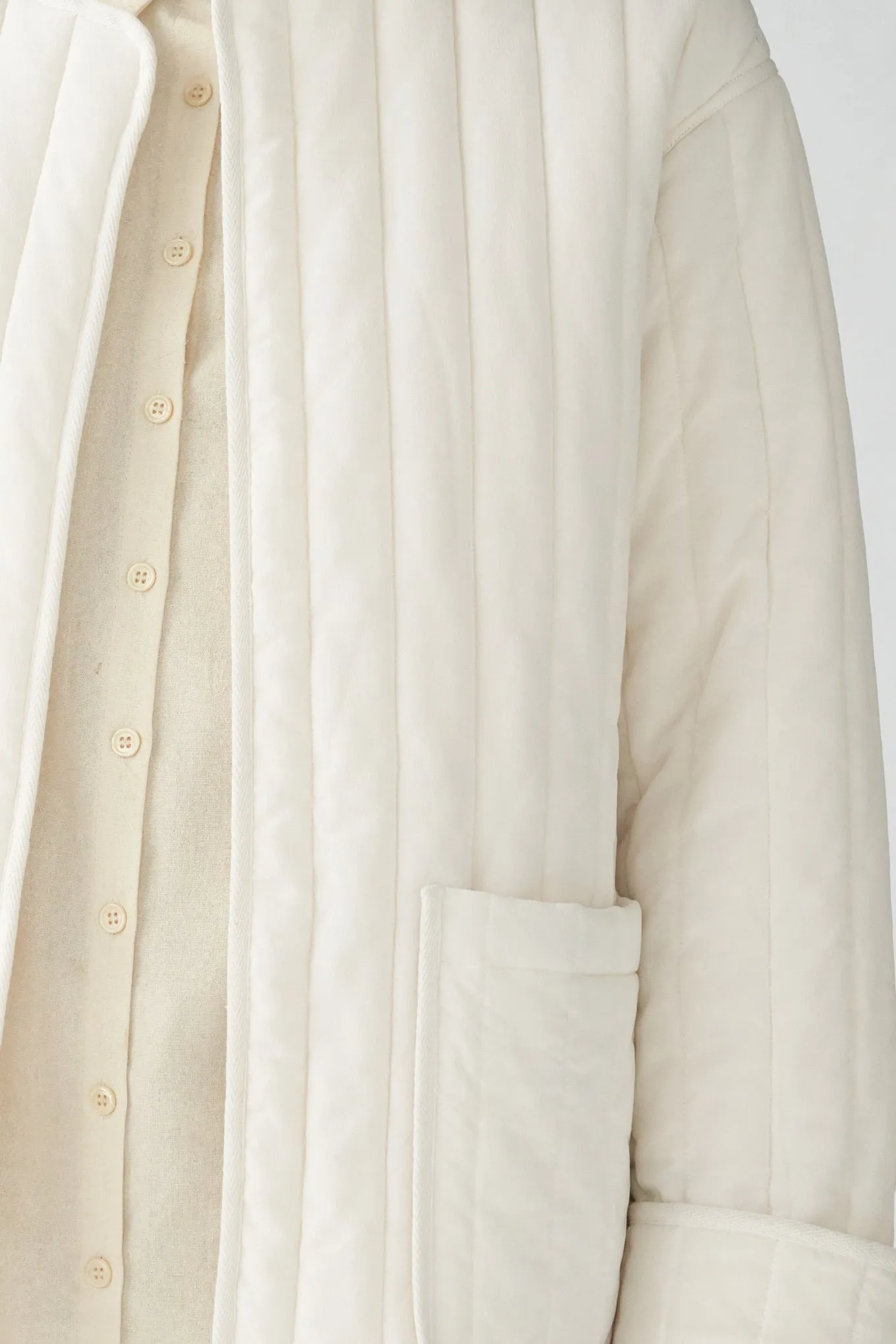 MITCHEL JACKET - OFF WHITE - SAND WASHED CREPE DE CHINE SILK