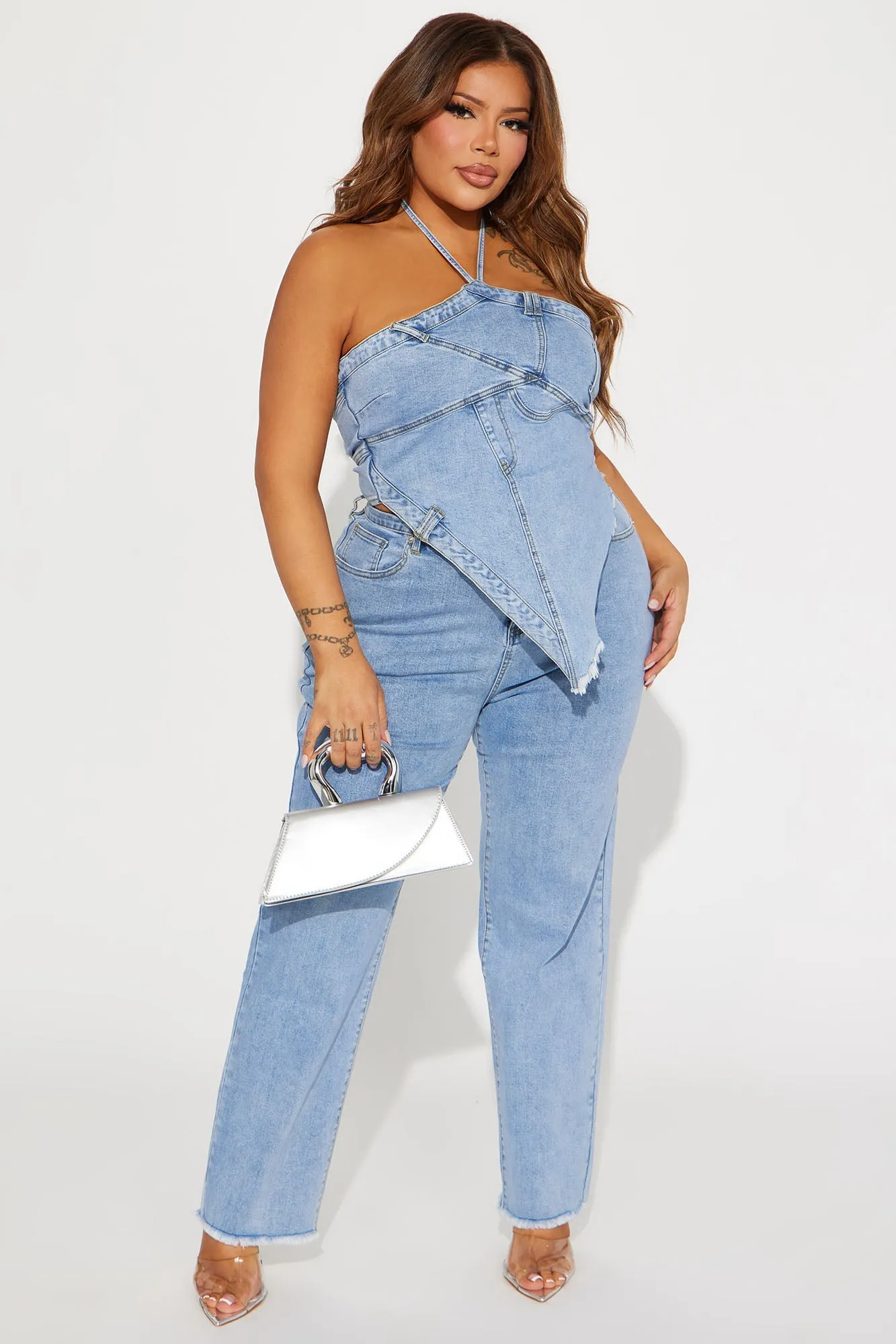 Next Level Denim Pant Set - Light Wash