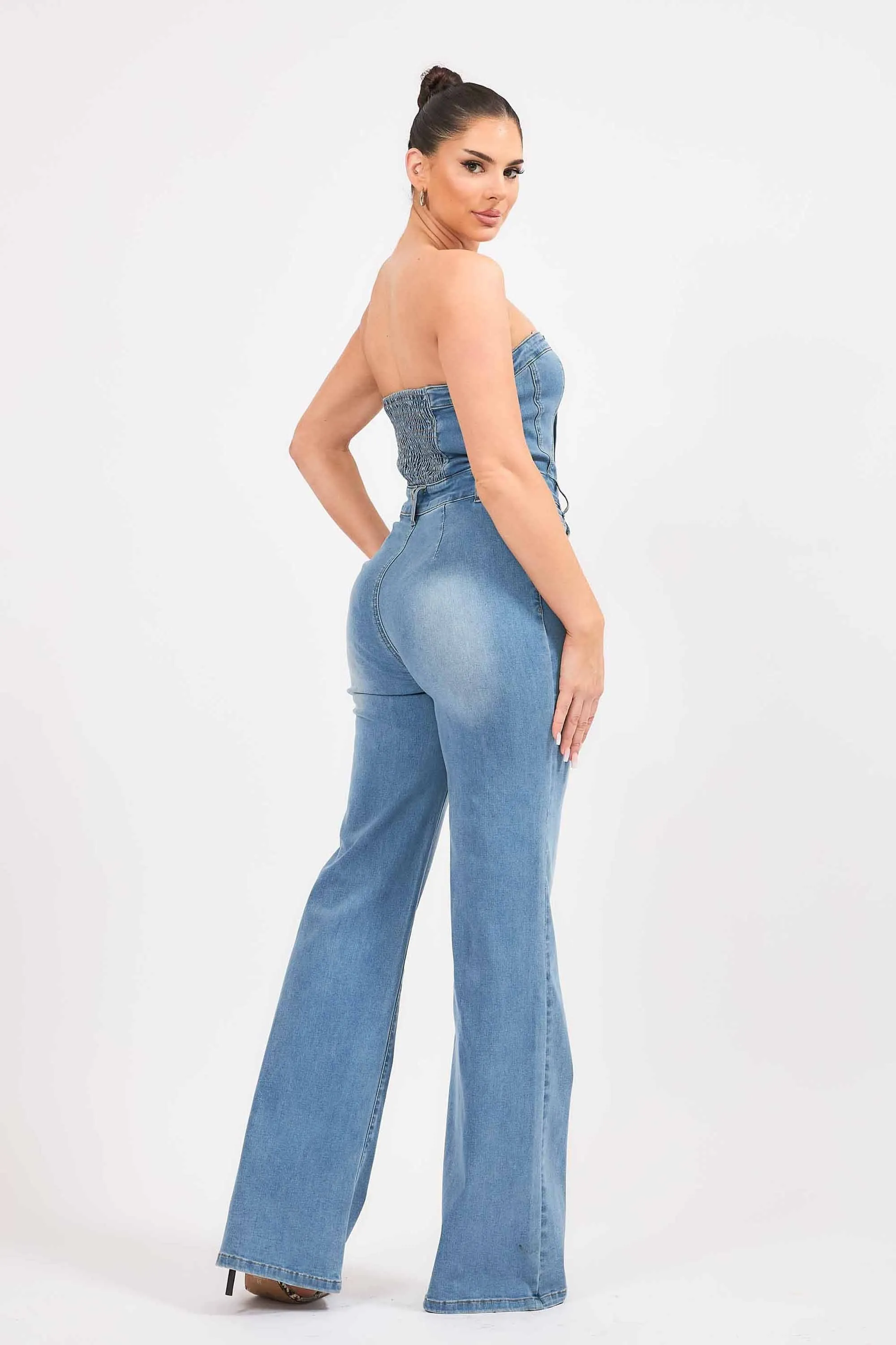 Off Shoulder Bootcut Jumpsuit