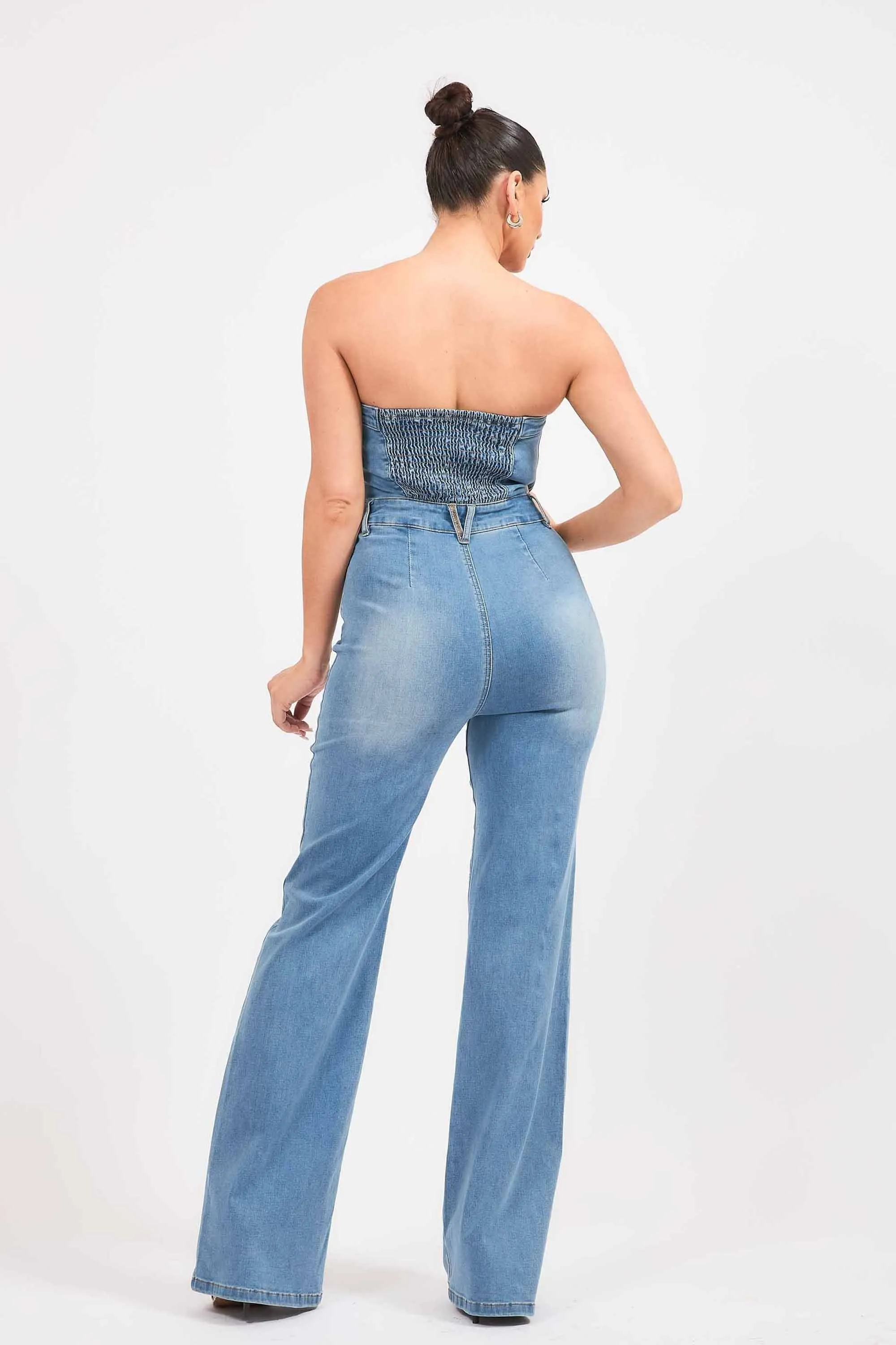 Off Shoulder Bootcut Jumpsuit