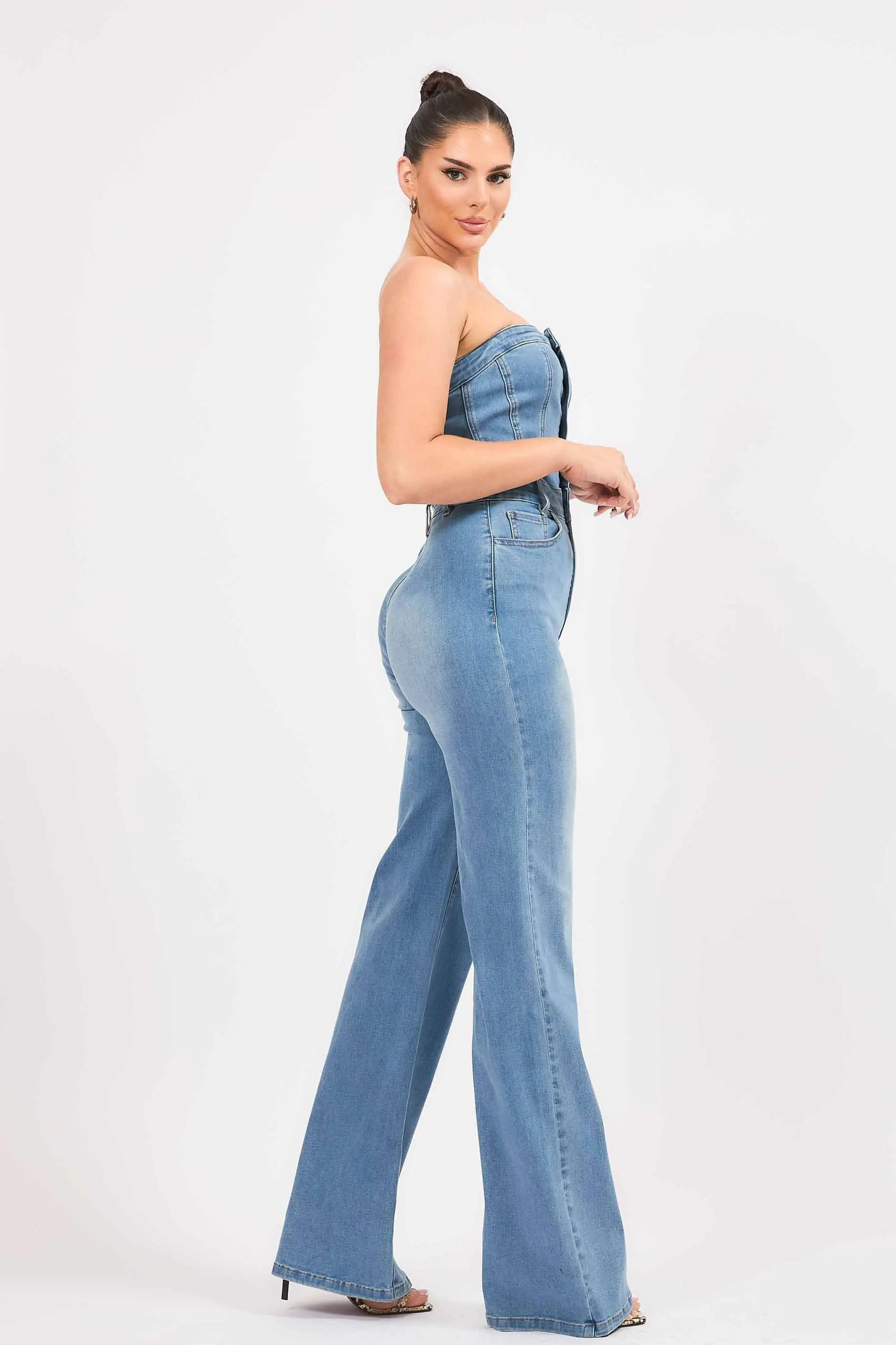 Off Shoulder Bootcut Jumpsuit