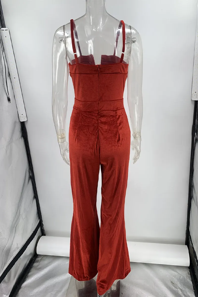 Simplicity Solid V Neck Regular Jumpsuits