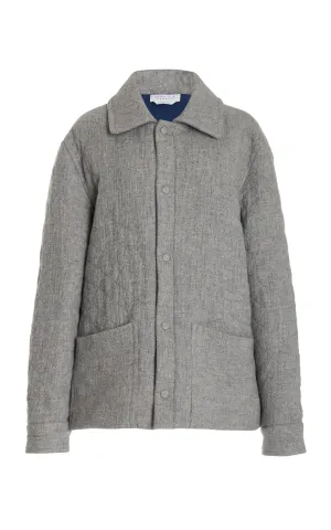 Skye Paddock Jacket in Light Grey Melange Cashmere Linen