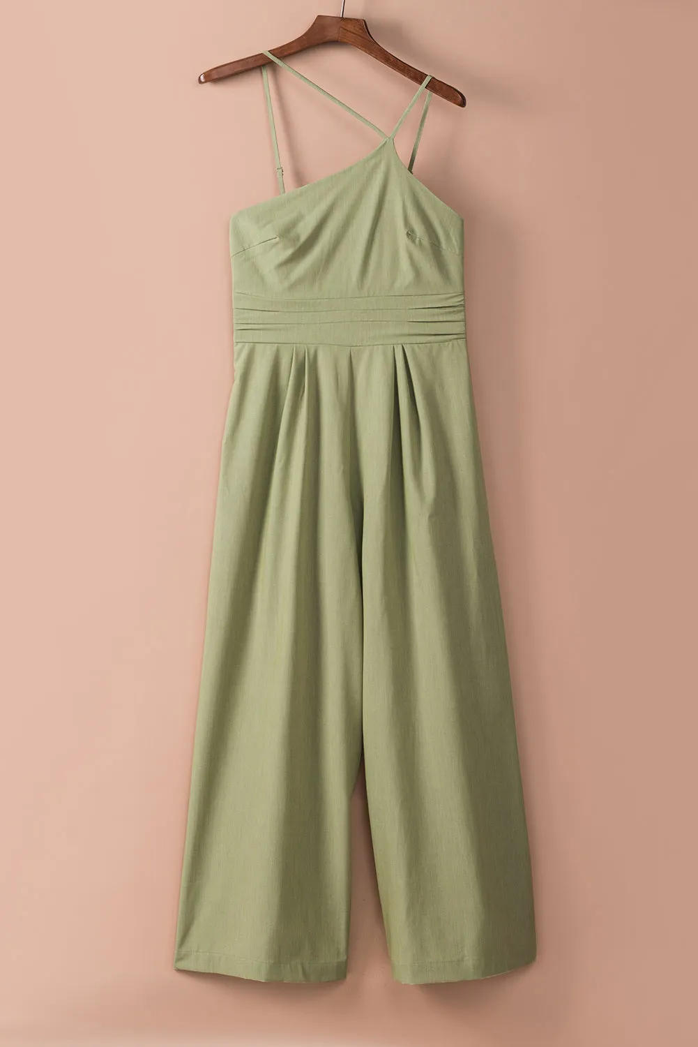 Spaghetti Strap One-shoulder Wide Leg Jumpsuit