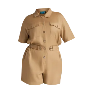 THE STROMBUS ROMPER-KHAKI