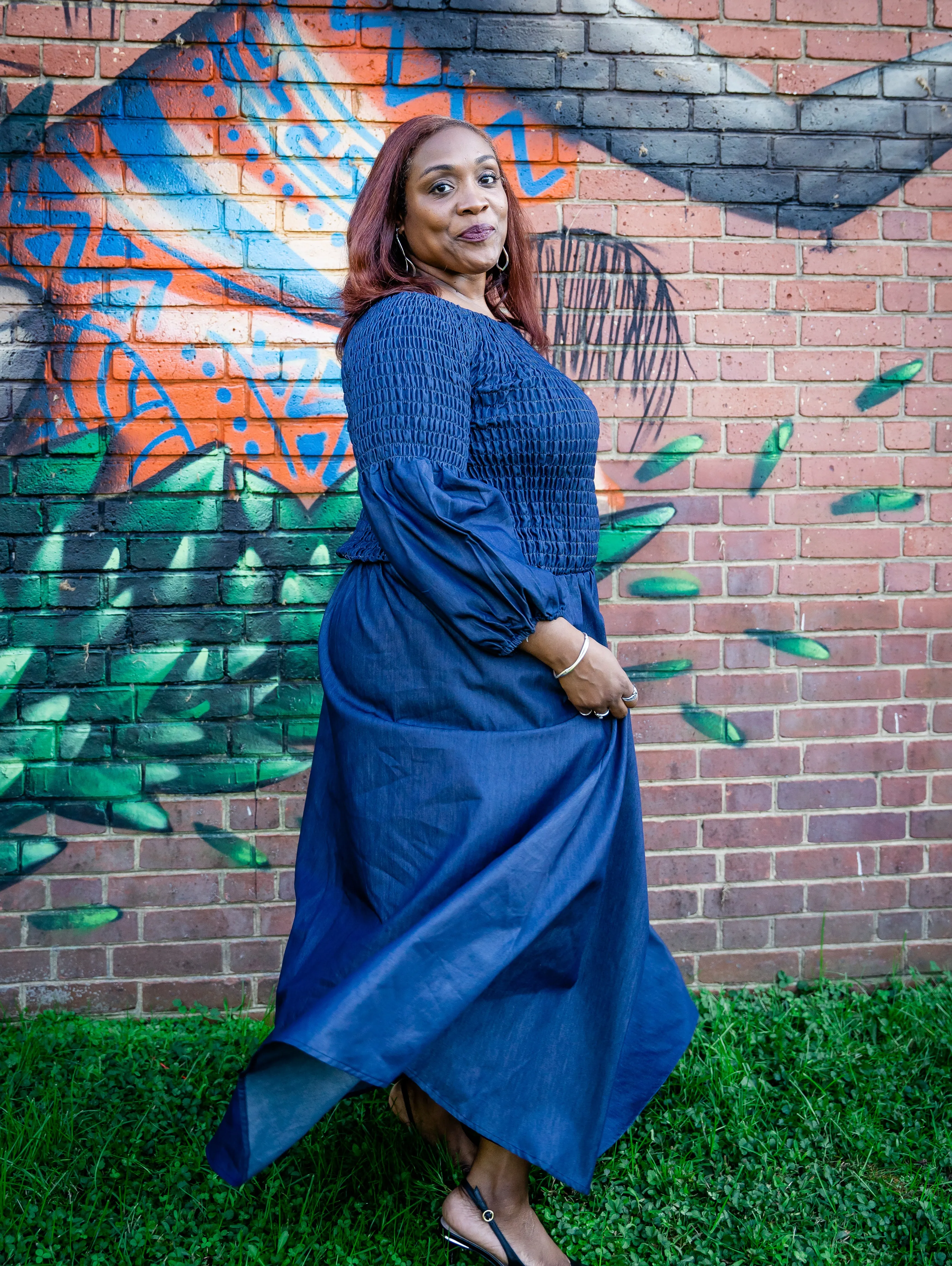 The Tracey Denim Maxi Dress w/Pockets