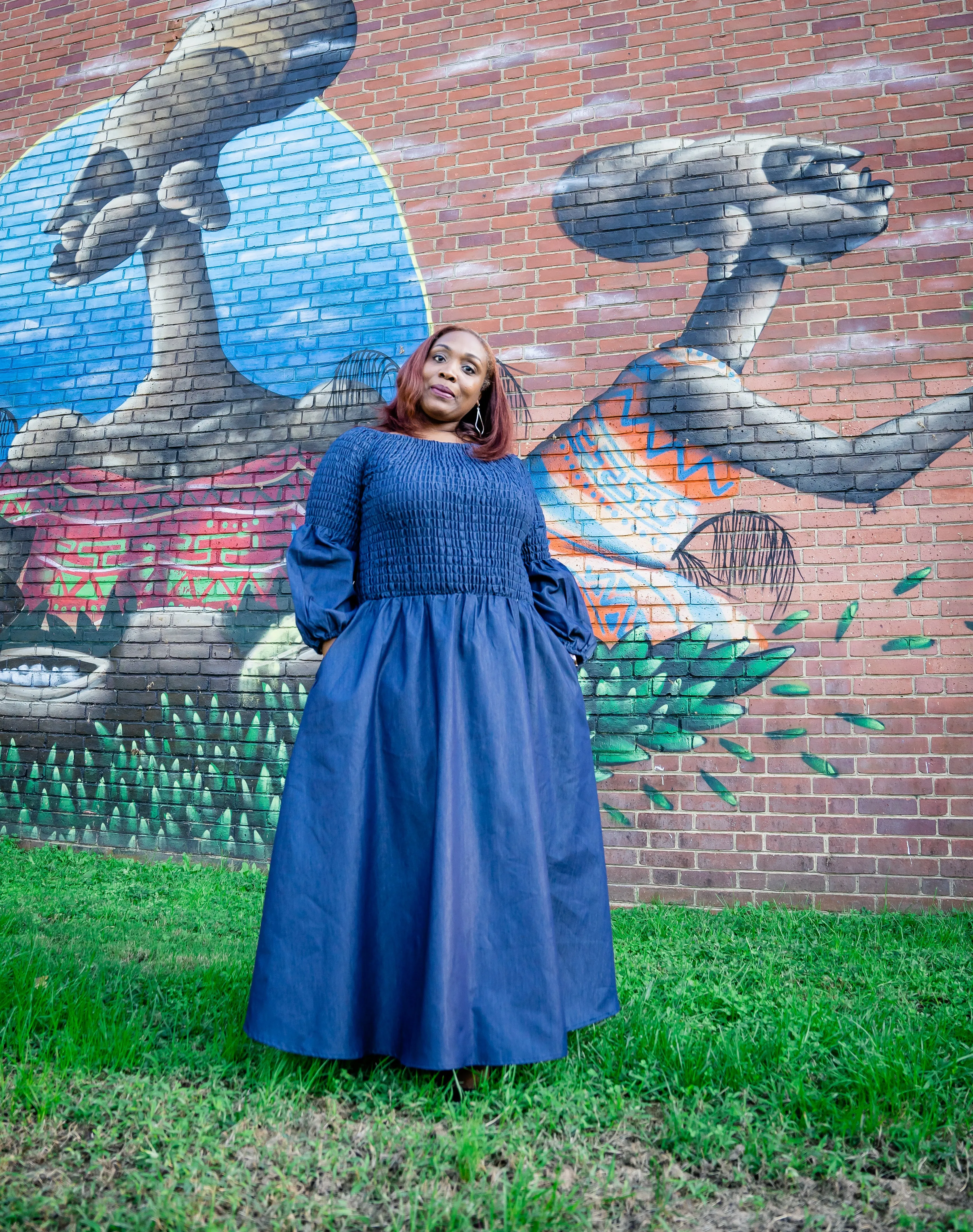 The Tracey Denim Maxi Dress w/Pockets