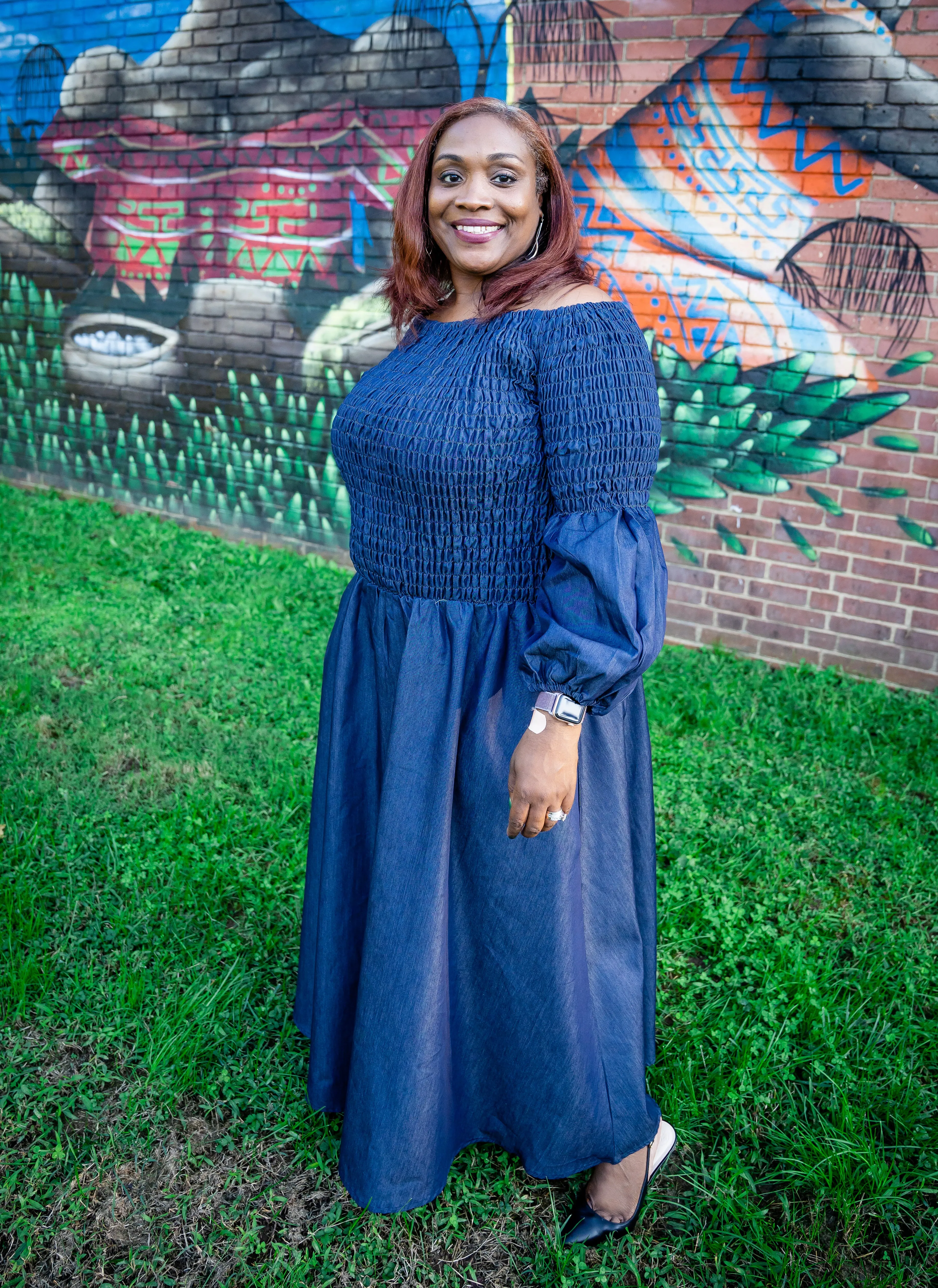 The Tracey Denim Maxi Dress w/Pockets