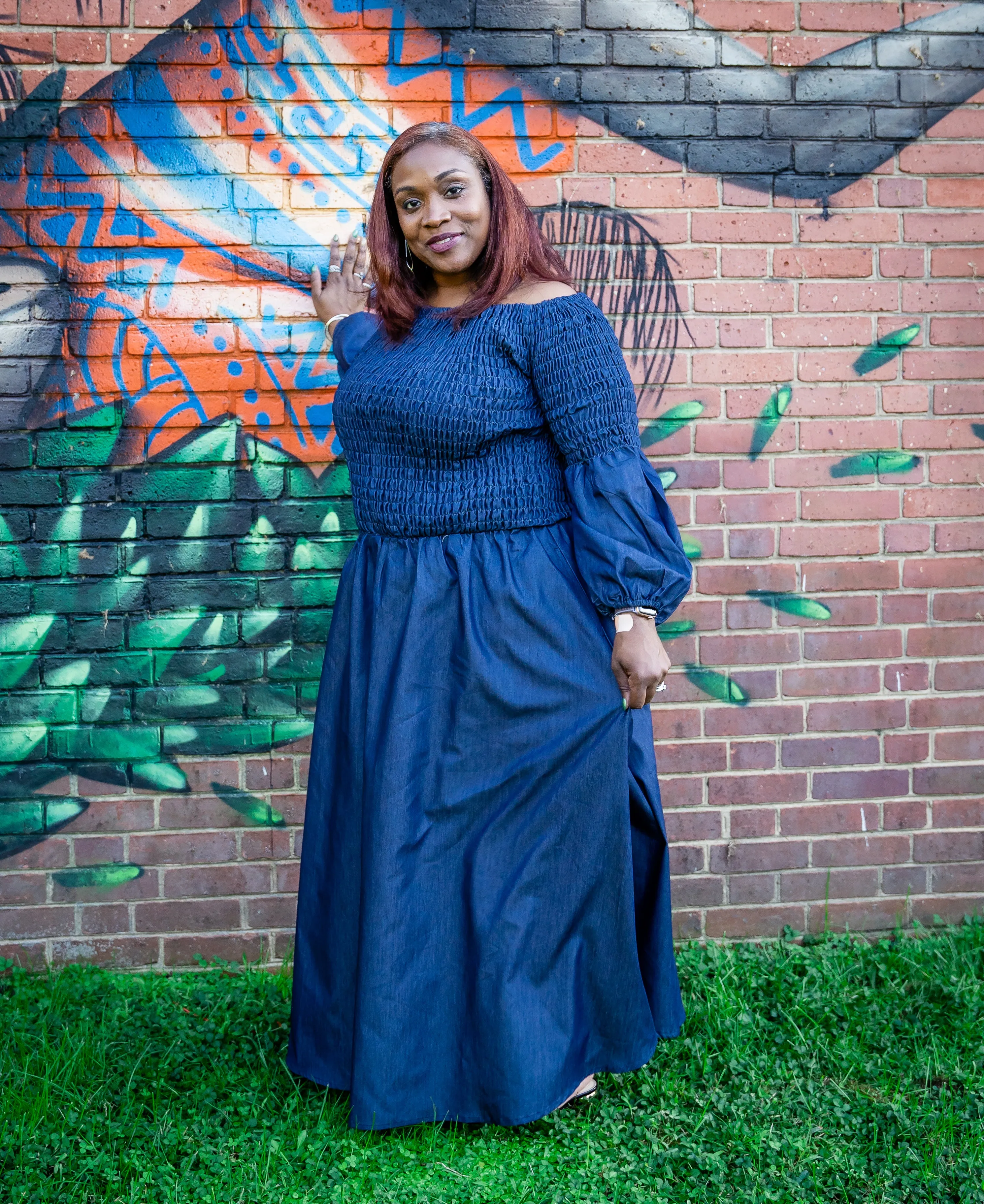 The Tracey Denim Maxi Dress w/Pockets