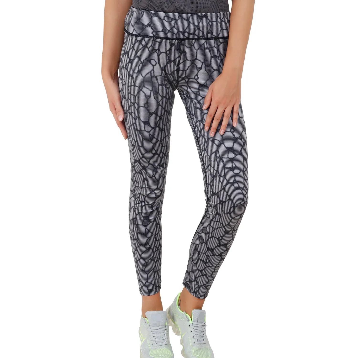 Womens Printed Tights Dark Grey