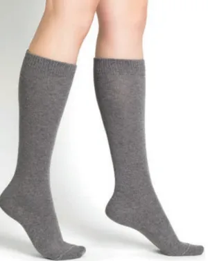 Wool Cashmere Socks Long Gris Flanelle