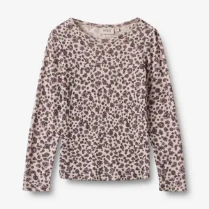 Wool T-Shirt L/S Alfie - autumn flowers