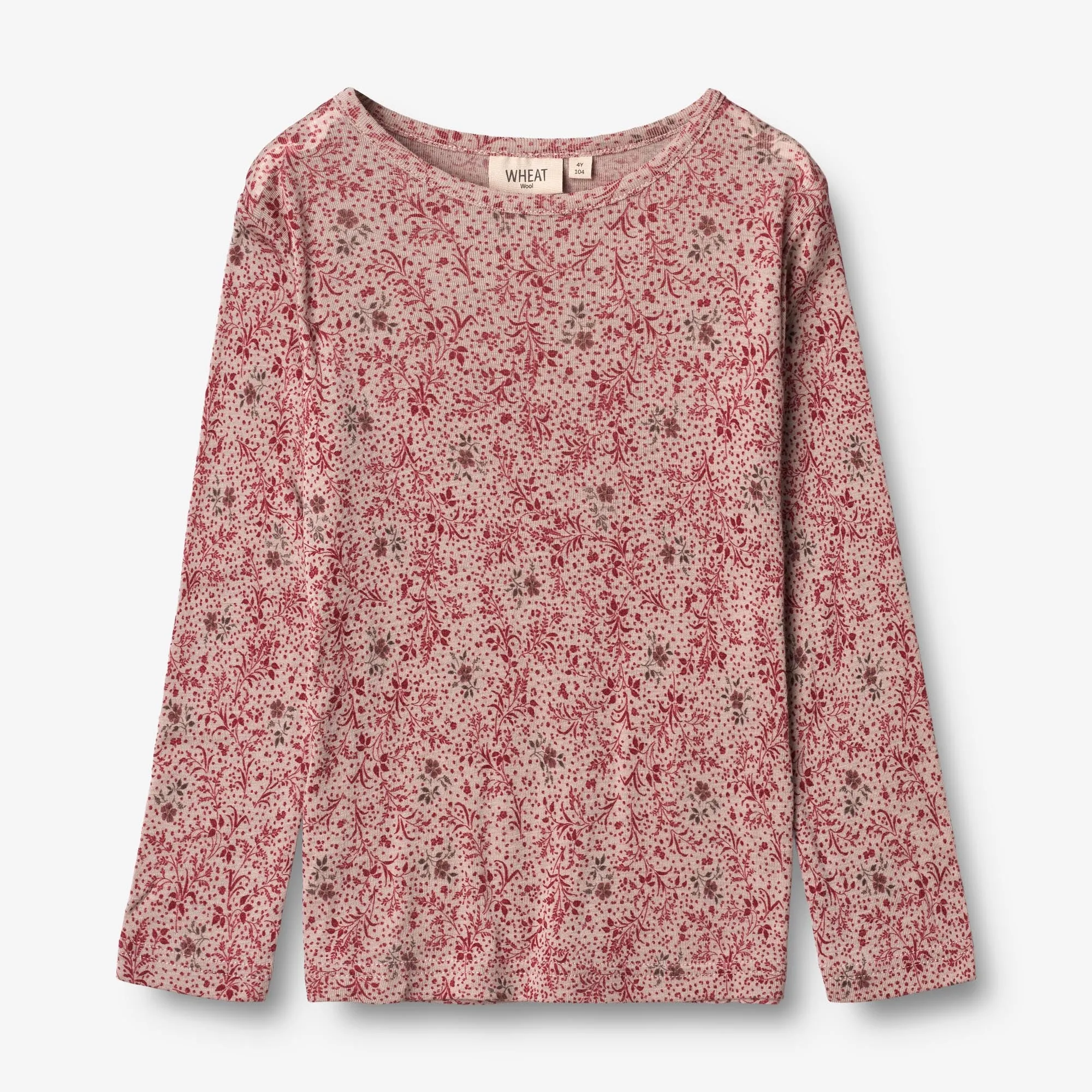 Wool T-Shirt LS - cherry flowers