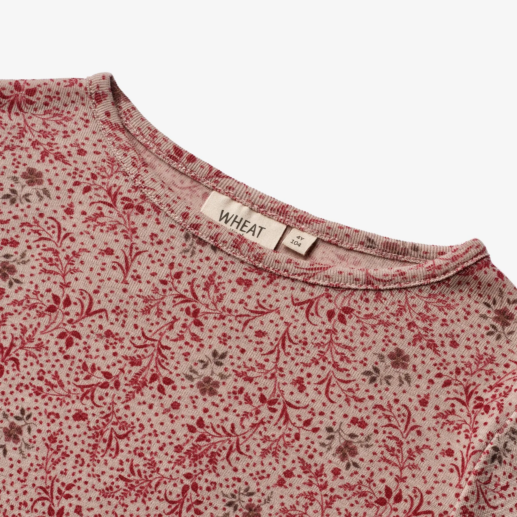 Wool T-Shirt LS - cherry flowers